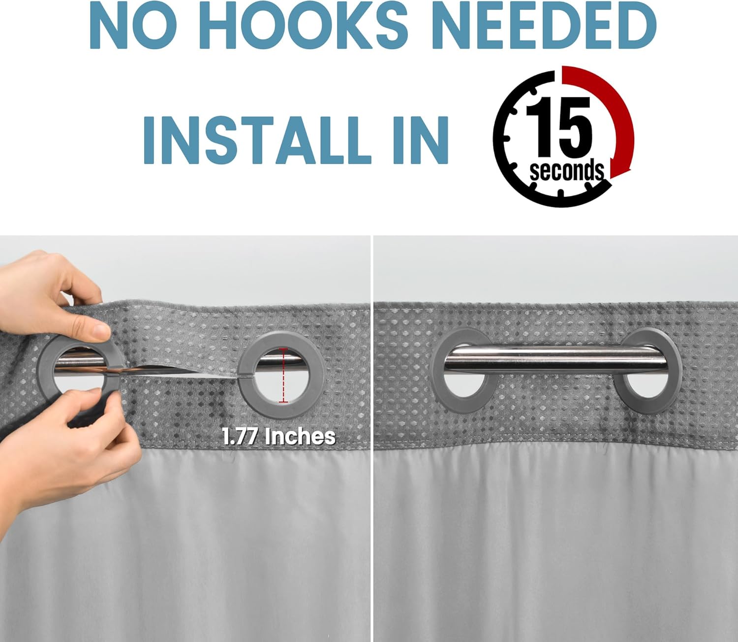 Grey Shower Curtain and Liner Set