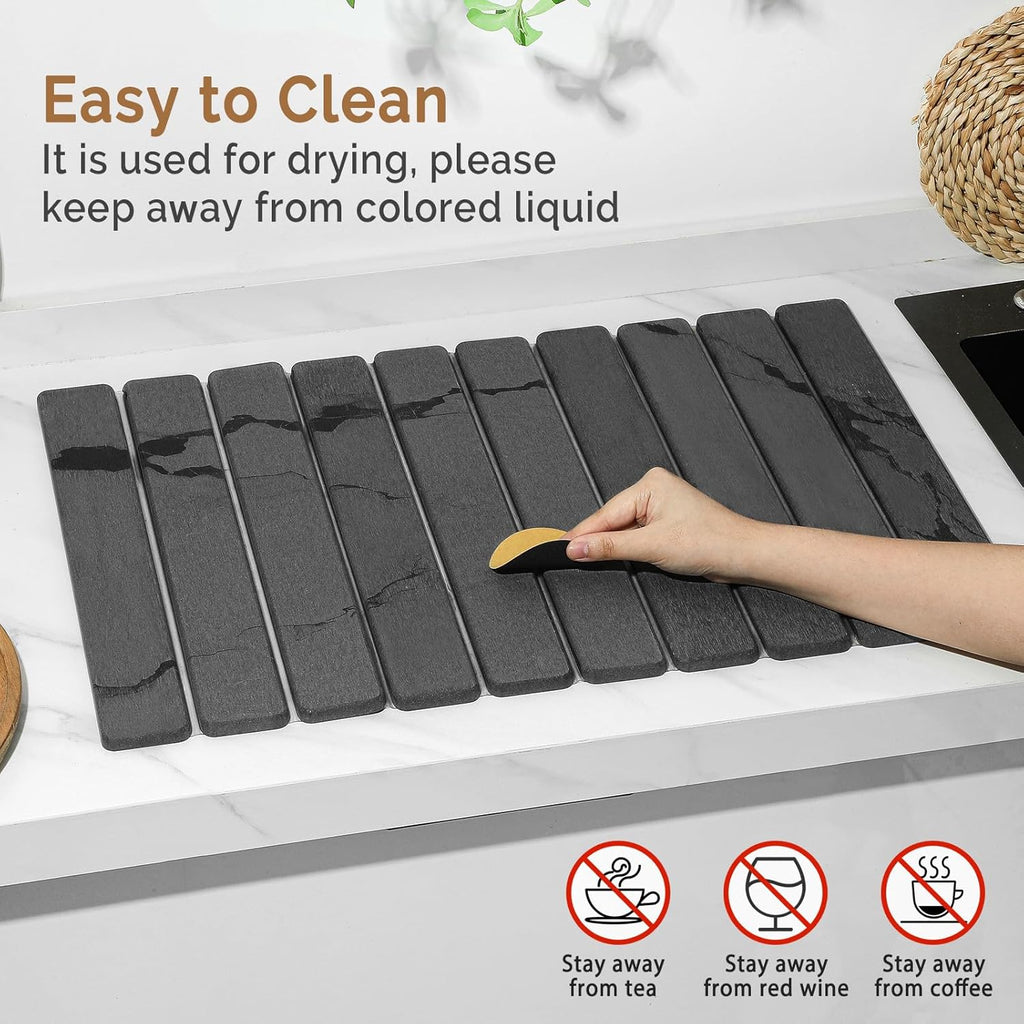 Large Stone Dish Drying Mat for Kitchen Counter